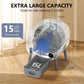 Self Cleaning Litter Box,95L Automatic Cat Litter Box Self Cleaning Large Capacity for Multiple Cats, App-Controlled with Safety Sensors, Removable Washable Liner,2 Rolls Garbage Bags,Grey