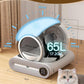 Self-Cleaning Cat Litter Box, Improved Robot Automatic Cat Litter Box for Multiple Cats, 65L + 9L Extra Large, Negative Ion Sterilization and Deodorization, APP Control, 3 Roll Cat Litter Liner Features