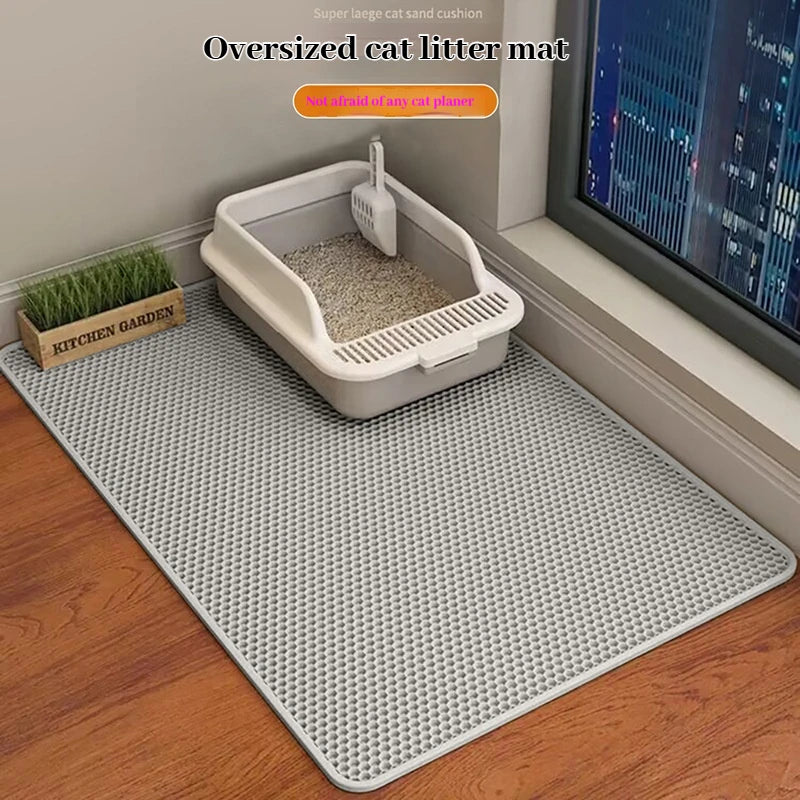 Extra Large Cat Litter Mat Honeycomb Double Layer Urine Waterproof Easy Cleaning Scatter Control Durable for Long Lasting Use