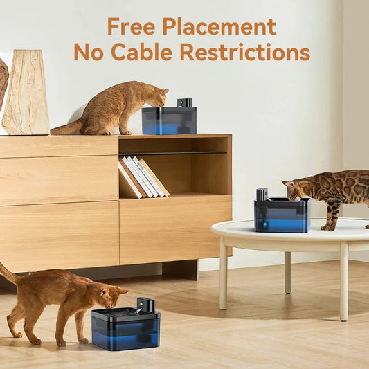 Wireless Automatic Cat Water Fountain 2600mAh Pet Water Dispenser For Dog Cat Infrared Sensor Smart Pet Drinkier Fountain