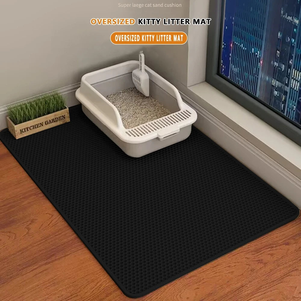 Extra Large Cat Litter Mat Honeycomb Double Layer Urine Waterproof Easy Cleaning Scatter Control Durable for Long Lasting Use