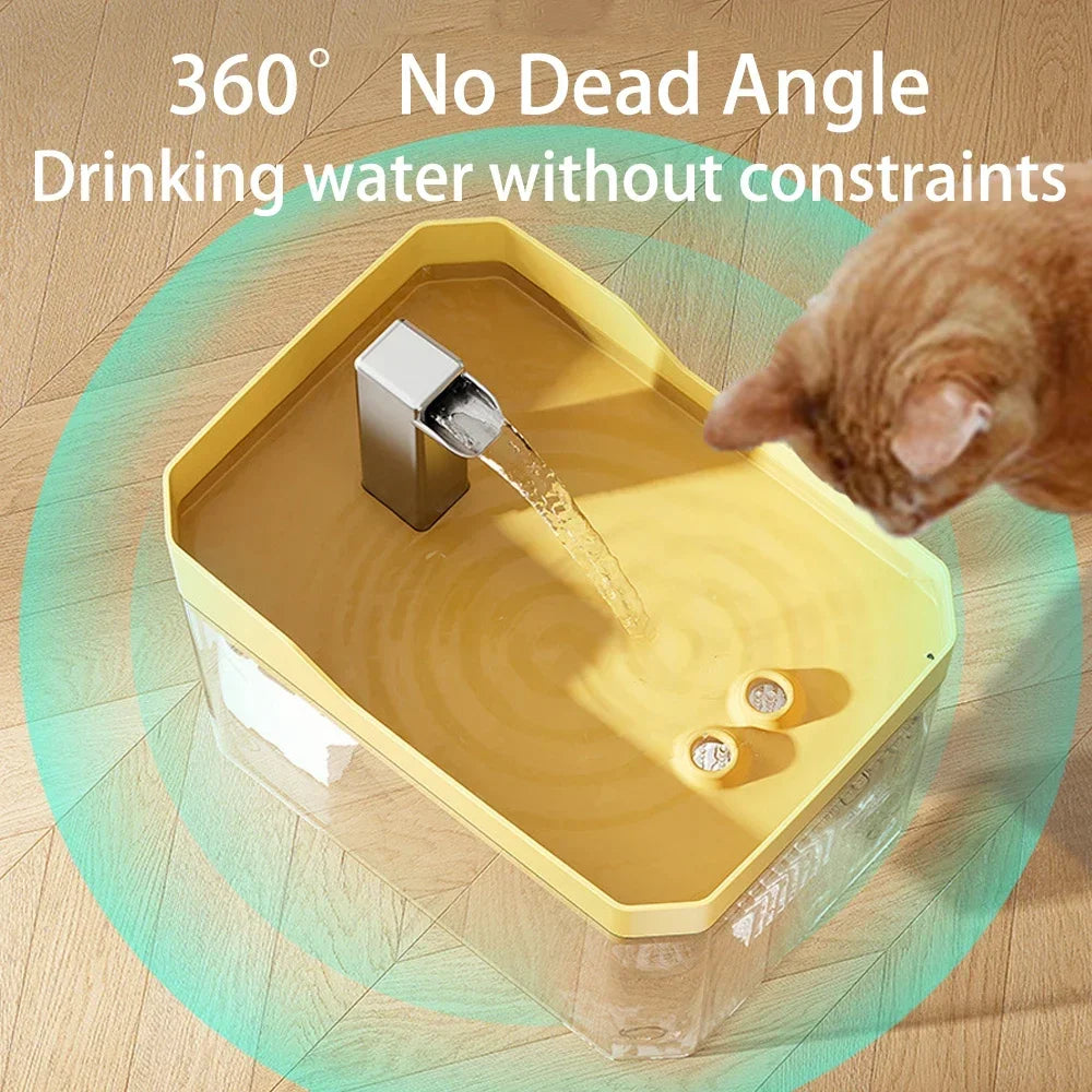 1PCS Cat Water Fountain Auto Filter Transparent Cat Drinker USB Anti-Dry Burning Recirculate Filtering Water Dispenser with Pump