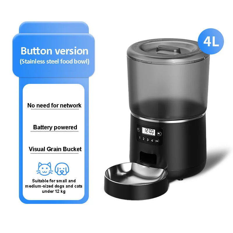 Pet Dog Automatic Feeder 4L Remote APP Timed Quantitative WIFI Intelligent Feeding Machine Cats & Dogs Universal Dog Accessories